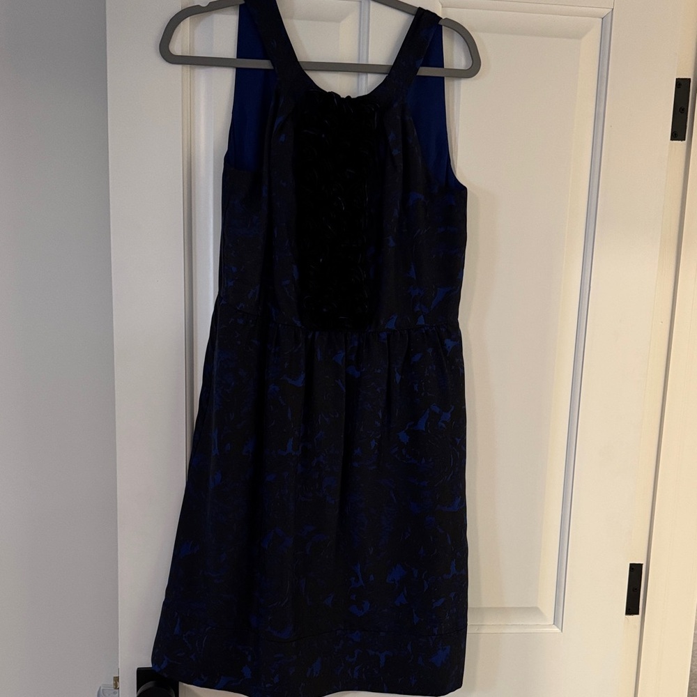 JCrew silk Elegant Blue and Black Women's Dress
